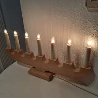 Lámpara Candelabro Madera 7 Luces Ikea