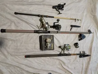 Carrete de pesca Mitchell Optima XL 50, cañas