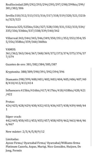 Cambio cromos Adrenalyn XL o venta