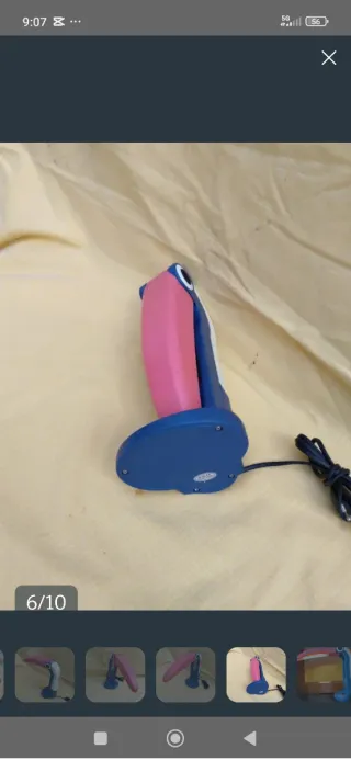 Lámpara Escritorio Vintage Toucan Azul Rosa