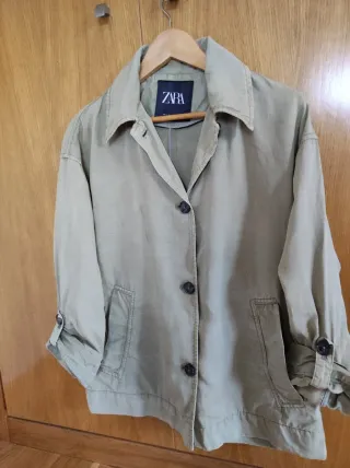 Parka Zara Verde Talla S
