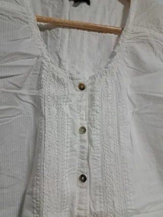 Blusa blanca algodón Talla 46
