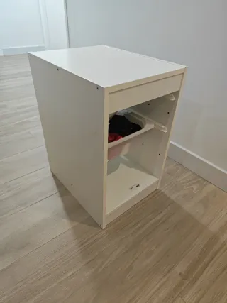 Mueble Almacenaje Blanco con Cajas