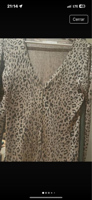 Chaqueta punto estampado leopardo talla M