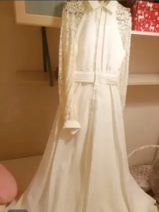 Vestido Vintage Pronovias 1978 Blanco T.M