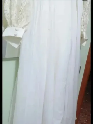Vestido Vintage Pronovias 1978 Blanco T.M