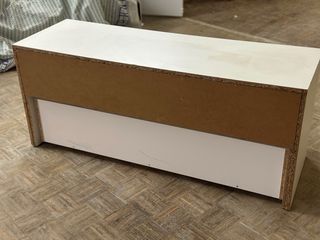 Mueble salón 3 cajones blanco y negro