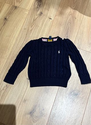 Jersey Ralph Lauren Azul Marino Niña. Talla 2.