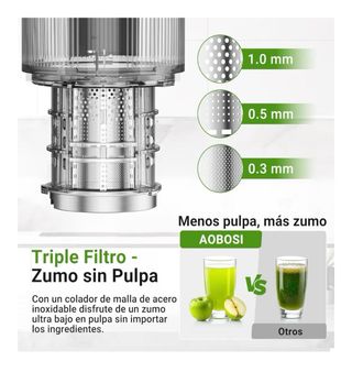 Extractor Zumos Verduras AAOBOSI Cold Press