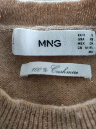 Jersey Mango Cachemir 100% Talla S Beige-avellana