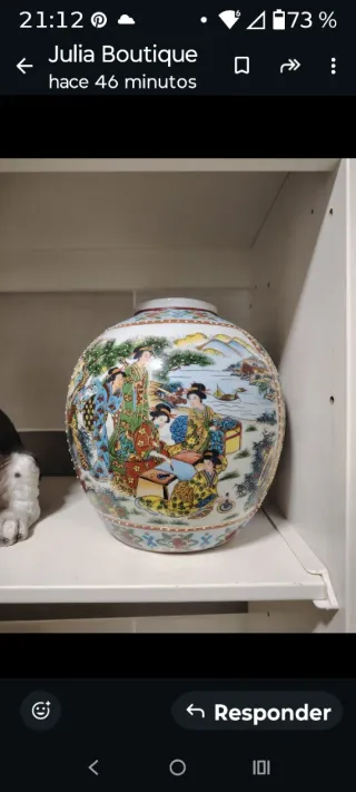 Jarrón chino de porcelana