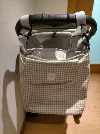 Bolso para carrito de bebé a cuadros