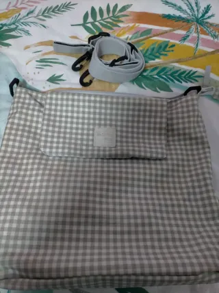 Bolso para carrito de bebé a cuadros