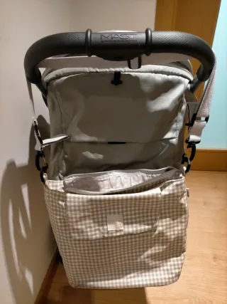 Bolso para carrito de bebé a cuadros