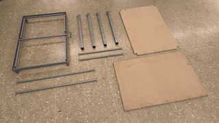 Banco trabajo metal + tableros. Opción Tornillo.