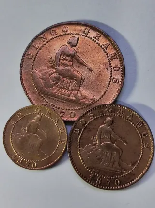 España Lote 6 monedas Antiguas - Cobre