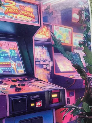 SET di due stampe su TELA Arcade Game Machine Post