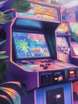 SET di due stampe su TELA Arcade Game Machine Post