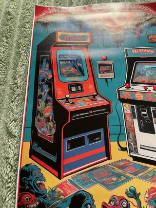 SET di due stampe su TELA Arcade Game Machine Post