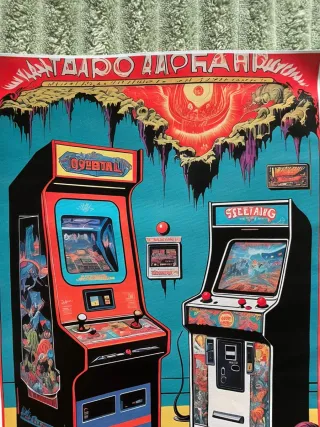 SET di due stampe su TELA Arcade Game Machine Post