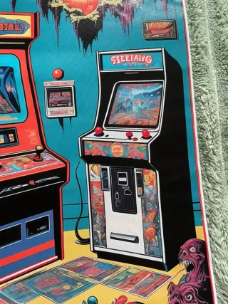 SET di due stampe su TELA Arcade Game Machine Post