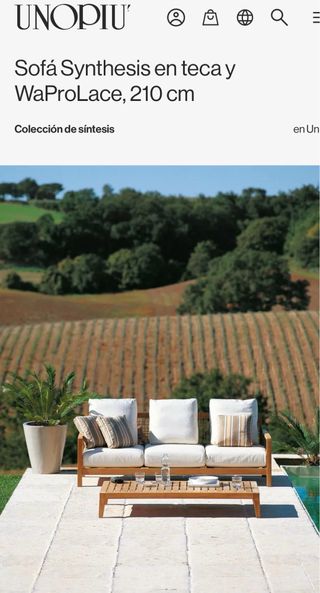 Sofá Synthesis Unopiù Teca y WaProLace 210cm