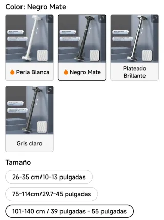 Cortina de ducha GRIS  + palo en NEGRO.