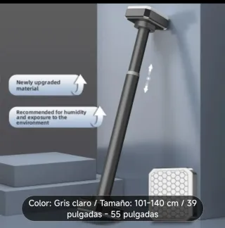 Cortina de ducha GRIS  + palo en NEGRO.