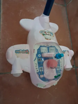 Avión de empuje rosa para niños