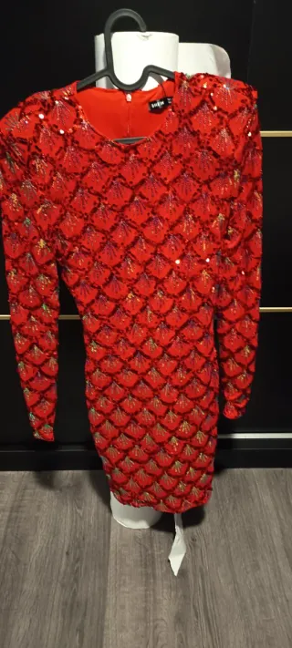 Vestido SHEIN lentejuelas rojo