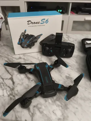 Dron S6 Negro y Azul Nuevo