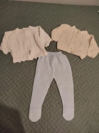 Conjunto bebé 0-3 meses tejido