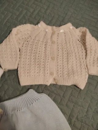 Conjunto bebé 0-3 meses tejido