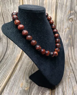 Collar Ojo de Buey Marrón y Rojo