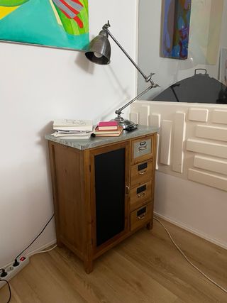 Cajonera Oficina Vintage Madera y Metal