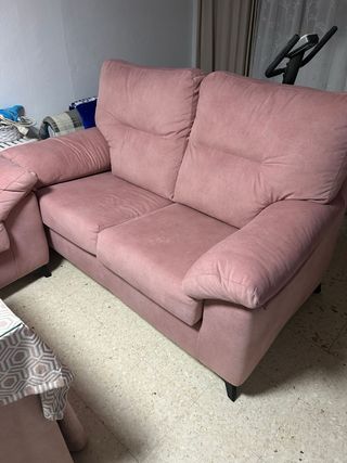Sofá 3+2 plazas rosa