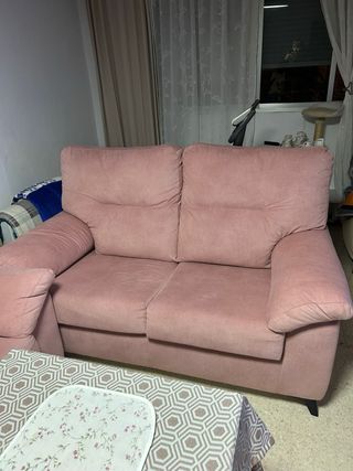 Sofá 3+2 plazas rosa