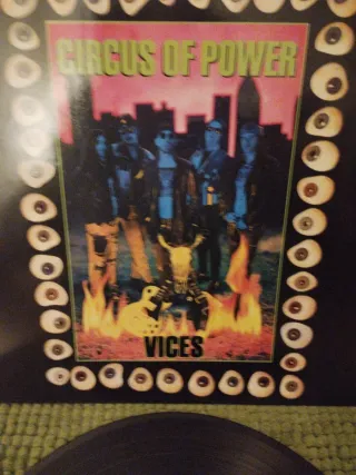 CIRCUS OF POWER LP VICES 1990 HARD ROCK JUNKYARD