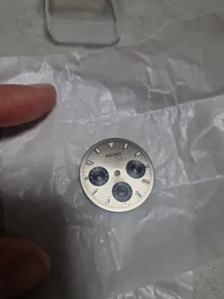 Esfera Seiko Cronógrafo Plata y Negro