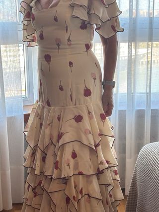 Vestido Flamenca Gasa Estampado P. Garrid