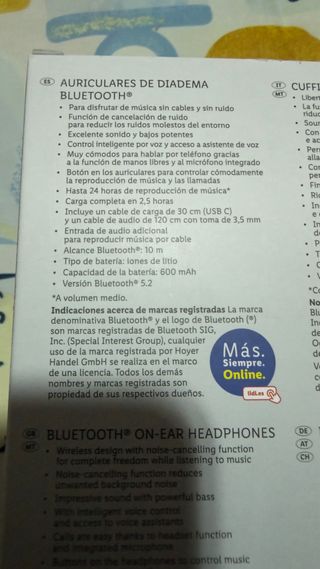 Auriculares Inalámbricos Diadema Negros