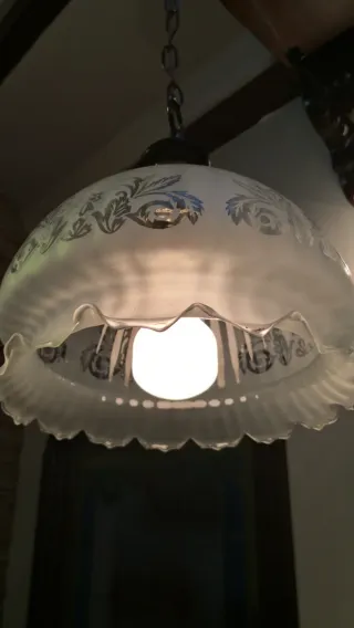 Lámpara de techo colgante cristal y metal