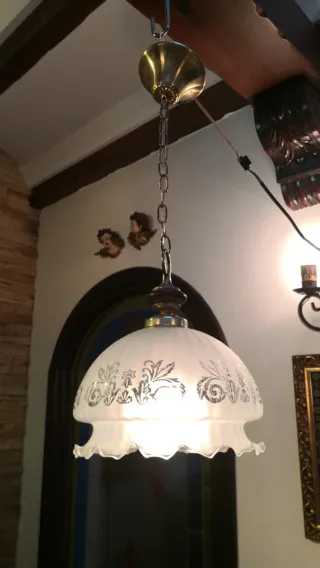 Lámpara de techo colgante cristal y metal