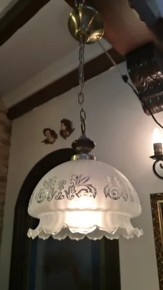 Lámpara de techo colgante cristal y metal