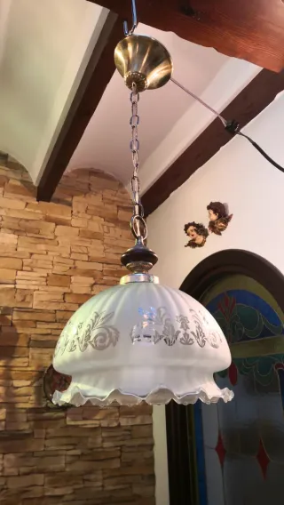 Lámpara de techo colgante cristal y metal