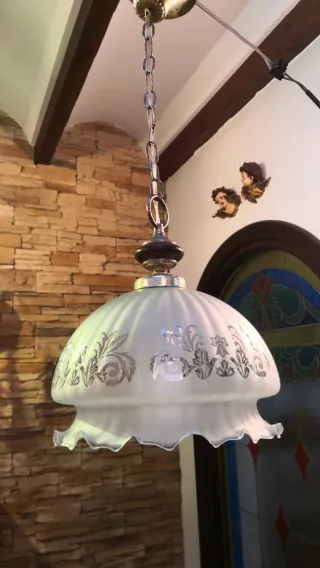 Lámpara de techo colgante cristal y metal