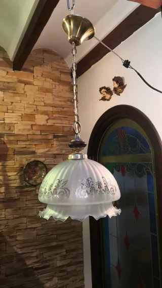 Lámpara de techo colgante cristal y metal