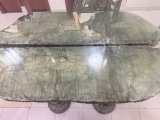 Mesa de entrada de alabastro verde