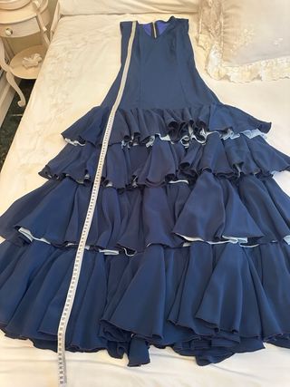 Traje Flamenca Azul y Naranja Talla S