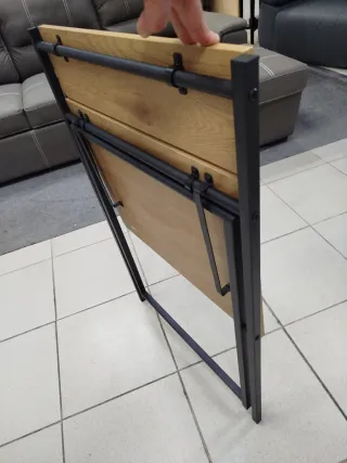 Mesa auxiliar plegable madera y metal